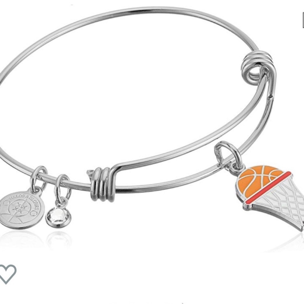 Halos & Glories Basketball Expandable Silver Bangle Bracelet NWT